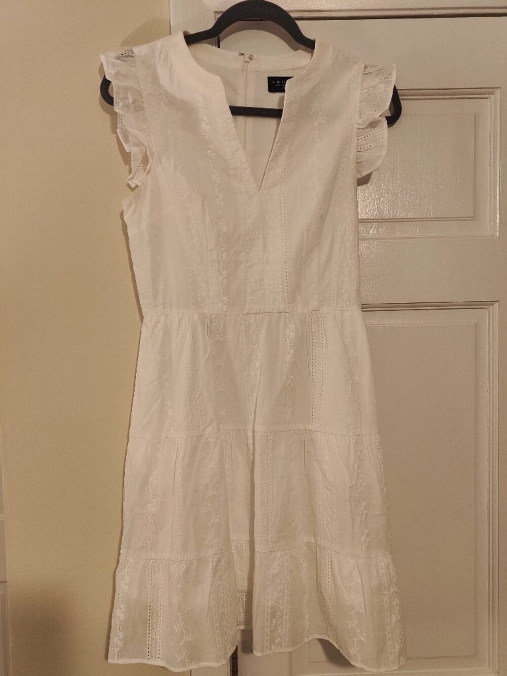 White Flutter Sleeve Dress